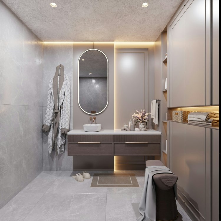 Mirror surround LED lighting detail