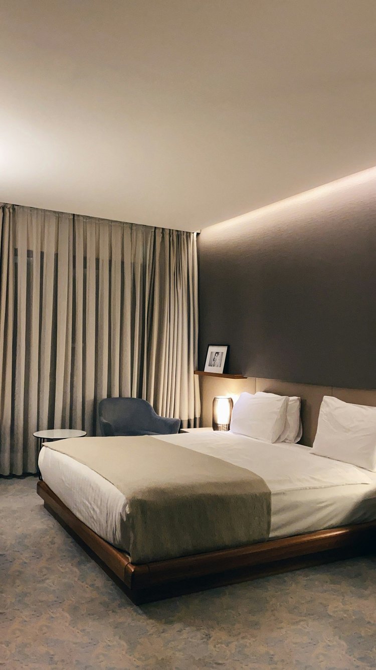 Bedroom joinery with integrated LED strips