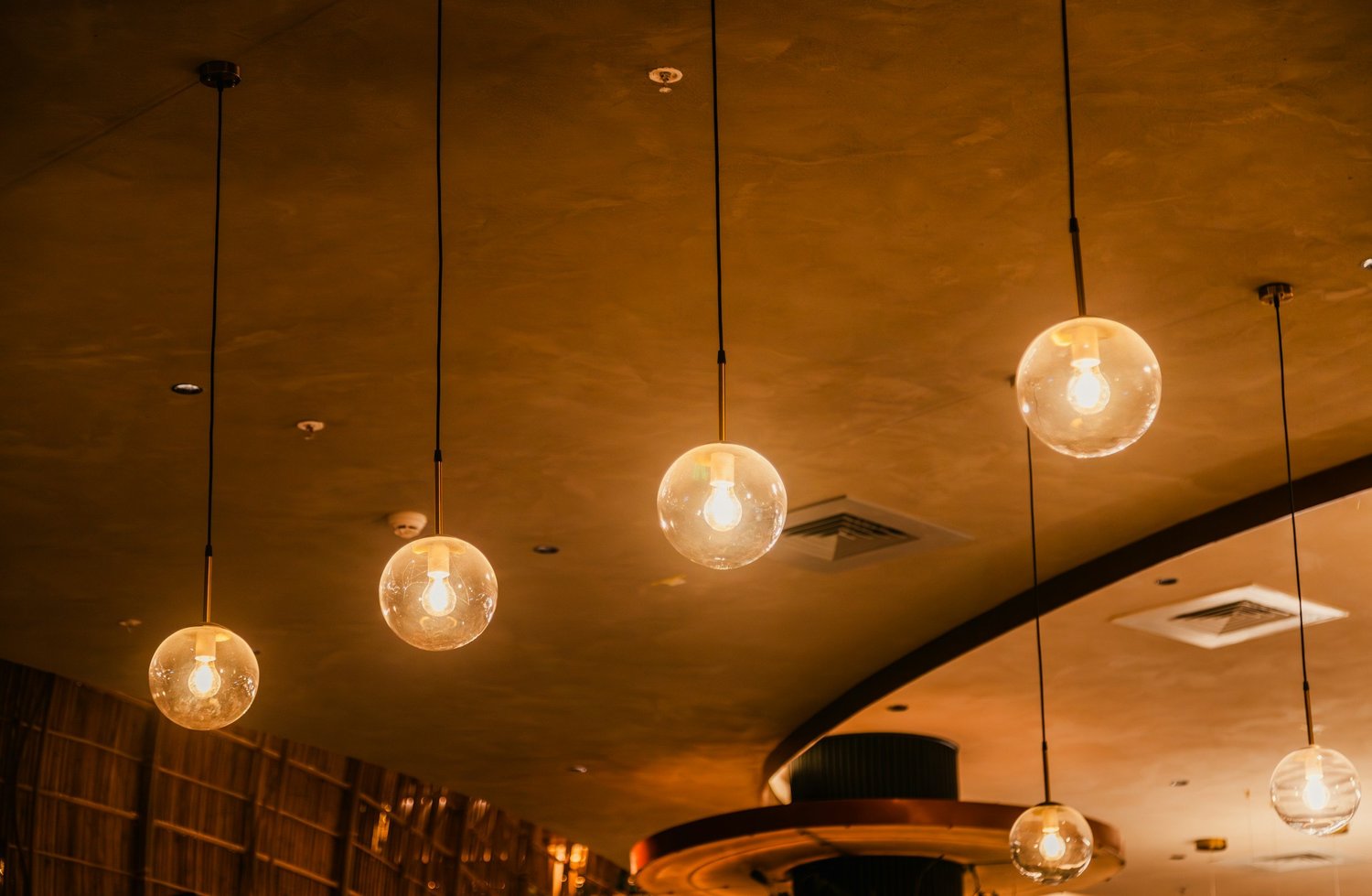 Retail space lit with efficient LED fittings, shown as it looks in daylight