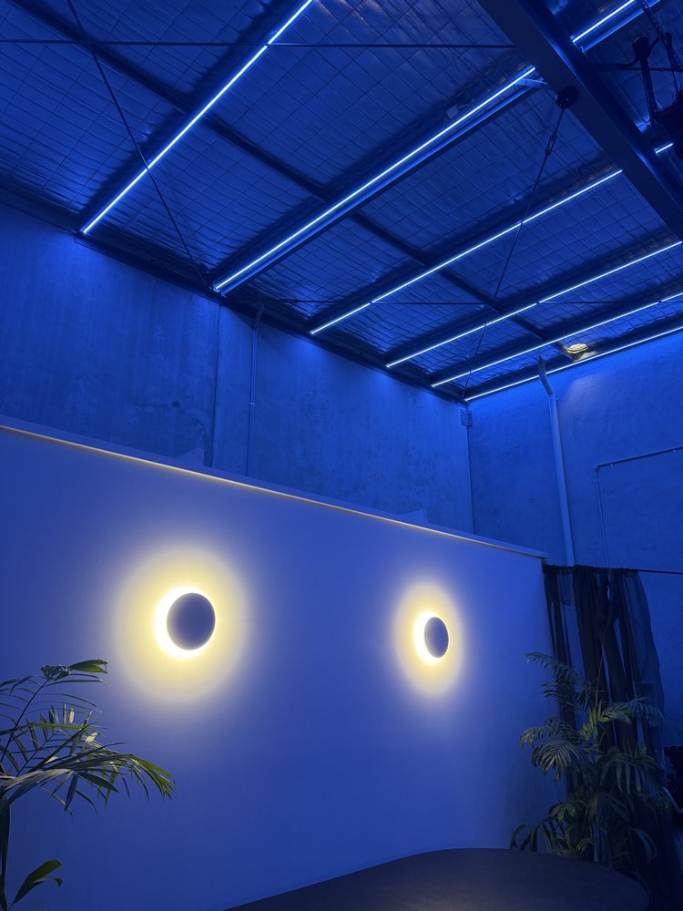 LED strip lighting detail installed by the Luxe crew, shown as it looks in daylight