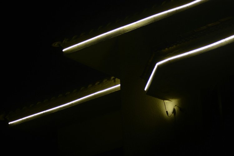 Facade washed with weather-rated LED strips